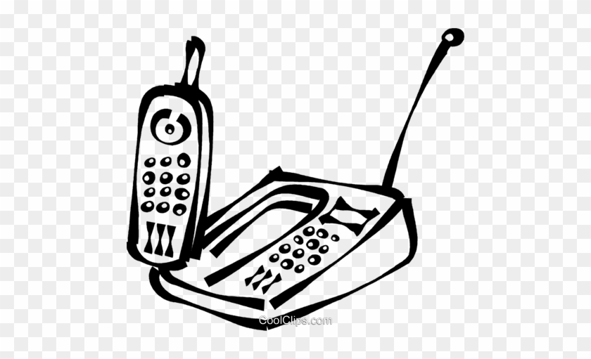 Cordless Phones Royalty Free Vector Clip Art Illustration - Schnurloses Telefon Clipart #834852