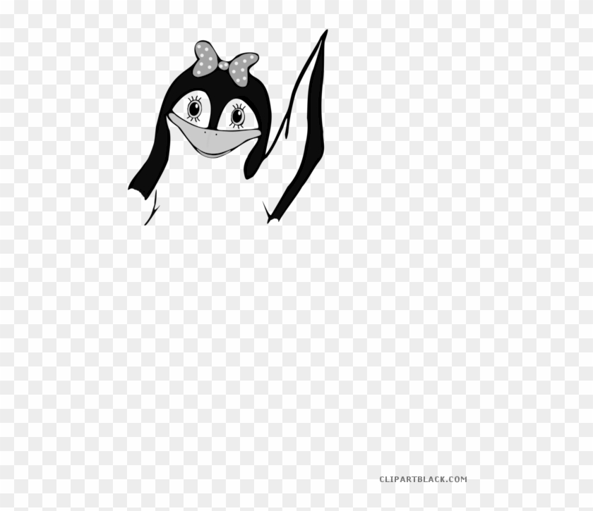 Girl Penguin Animal Free Black White Clipart Images - Europe Tees Penguin336 #834875