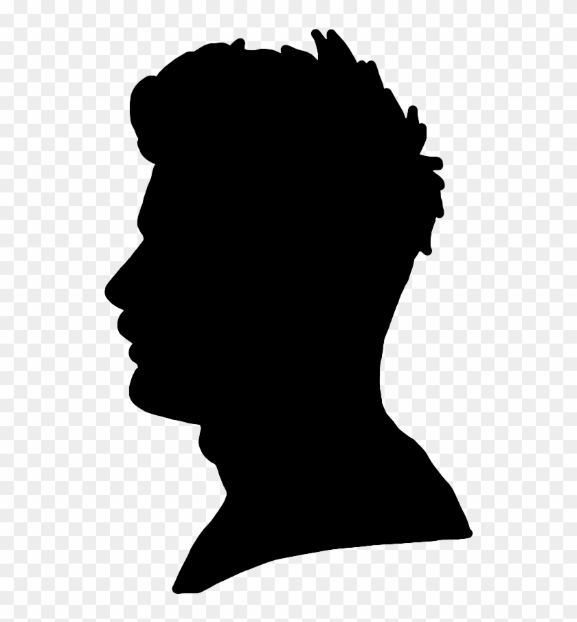 Face Silhouettes Of Men, Women And Children - Man Face Profile Silhouette #835031