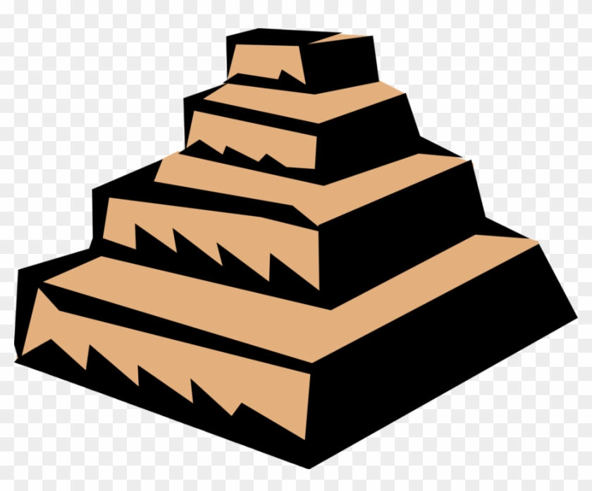 Vector Illustration Of Step Pyramid Architectural Structure - Step Pyramid Clipart #835530