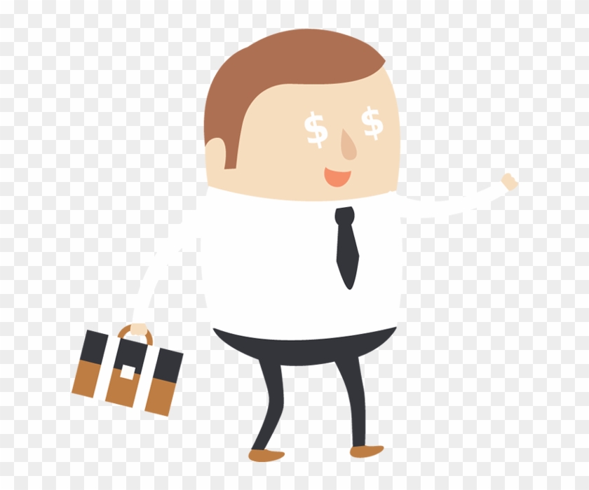 Businessman Greedy With Money Eyes - Illustration #835718