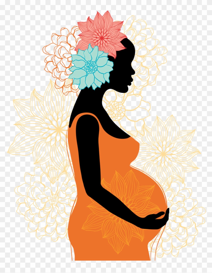 Pregnancy Woman Silhouette Clip Art - Black Pregnant Woman Silhouette #835886