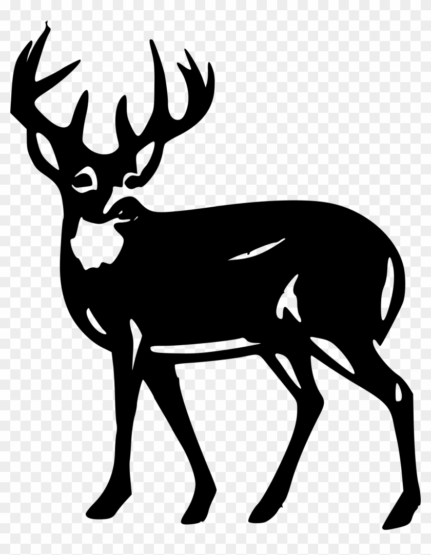 Face Of A Male Deer - White Tail Buck Silhouette Clip Art #835914