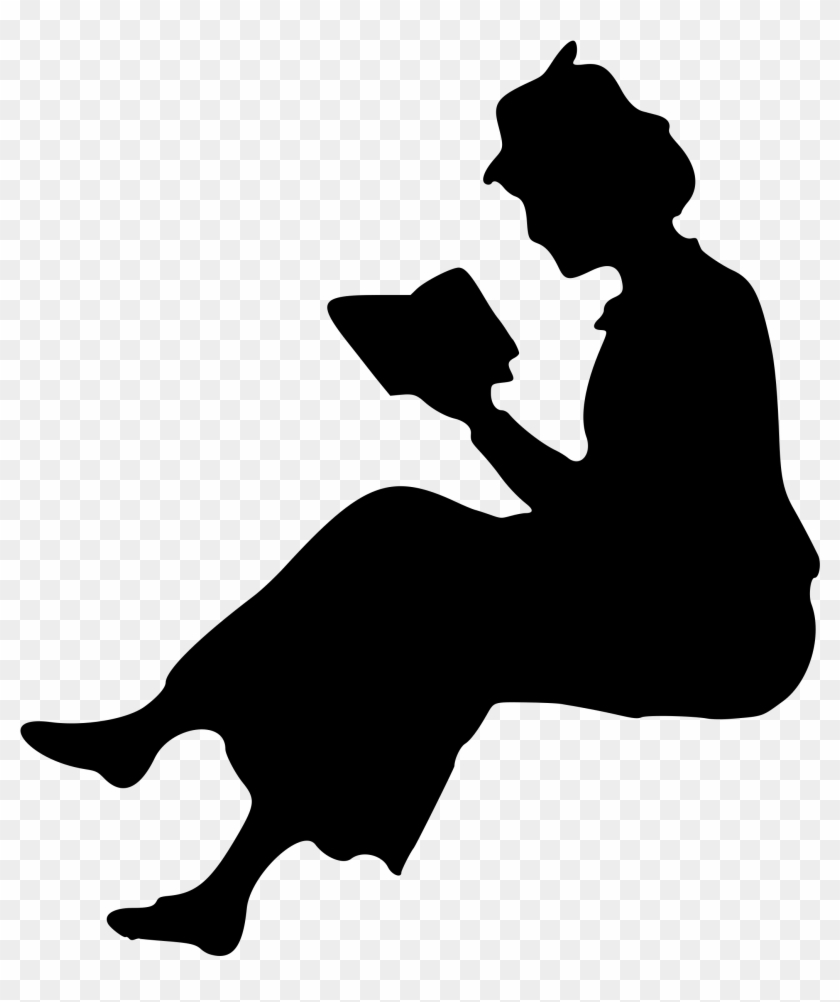 Lady Reading - People Reading Silhouette Png #835932