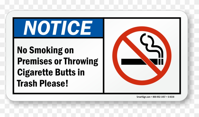 No Smoking On Premises Sign - Smartsign By Lyle Smartsign Adhesive Vinyl Osha Safety #836093