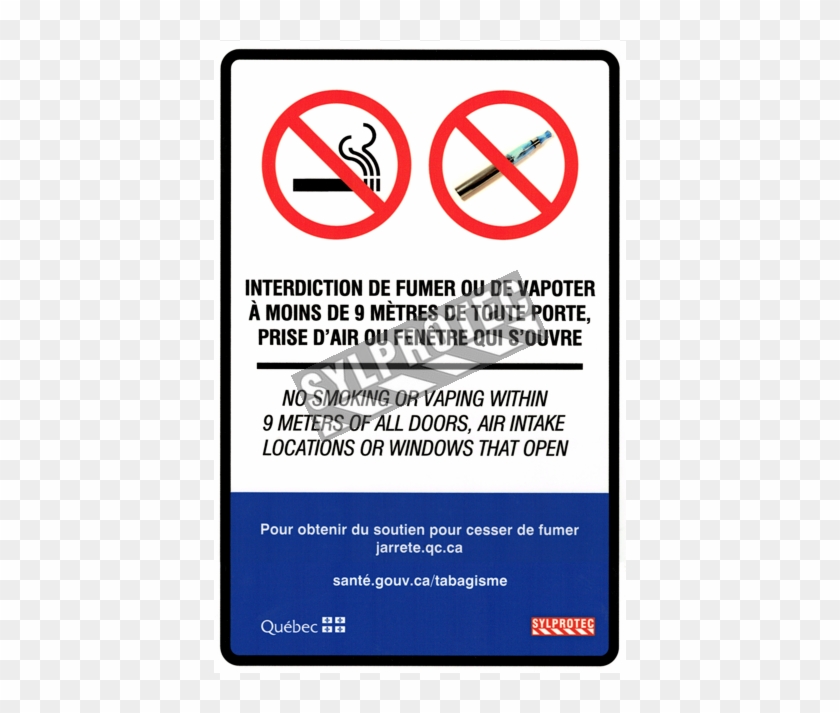 Bilingual Sign "no Smoking Or Vaping Within 9 Meters\ - Sign #836094