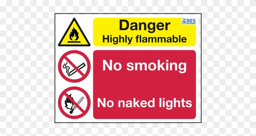 Rigid Pvc No Smoking/no Naked Lights Sign - Signs & Labels - Highly Flammable Sign - Rigid #836112