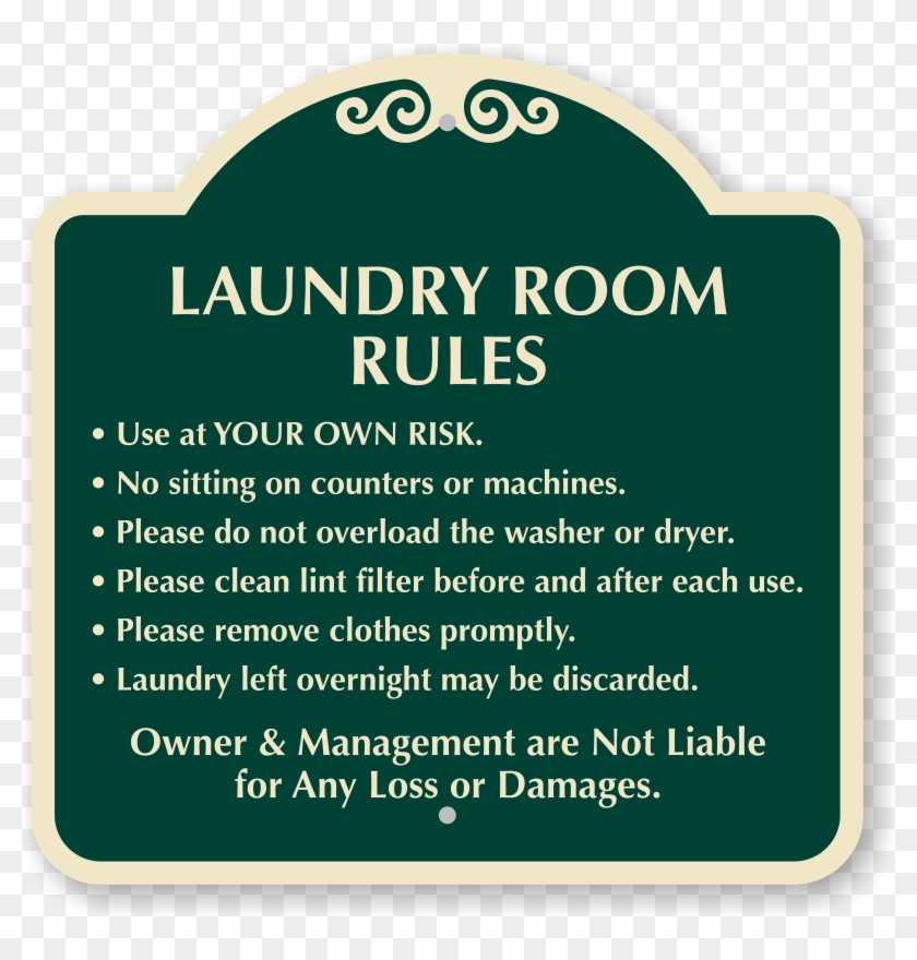 Laundry Room Rules Designer Sign - Keep Laundry Room Clean Sign #836167