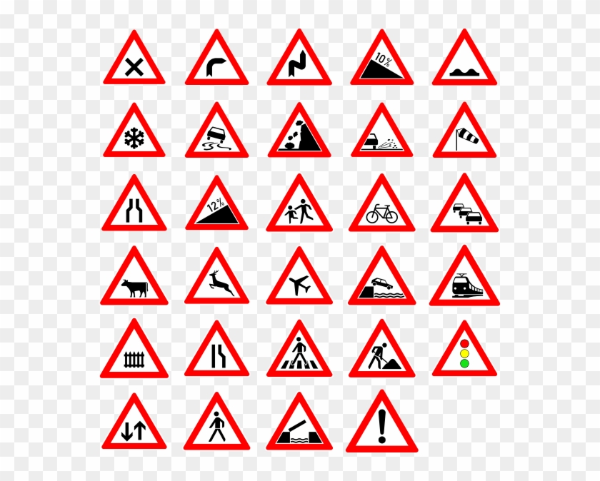 Free Vector Traffic Street Road Signs Clip Art - Road Signs Meaning Philippines #836242