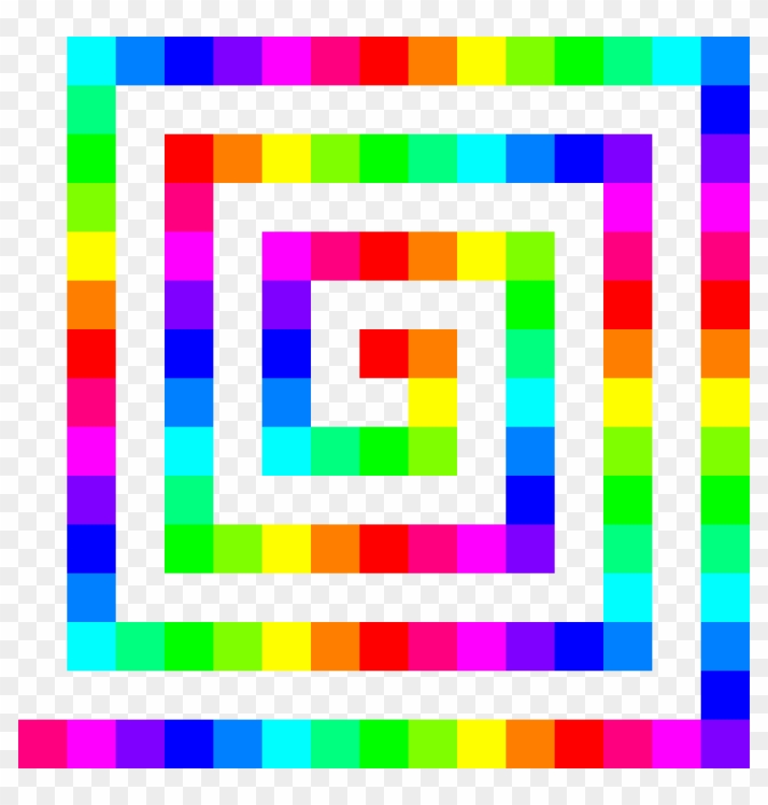 120 Square Spiral 12 Color Clip Art - Colorful Square Clip Art #836714