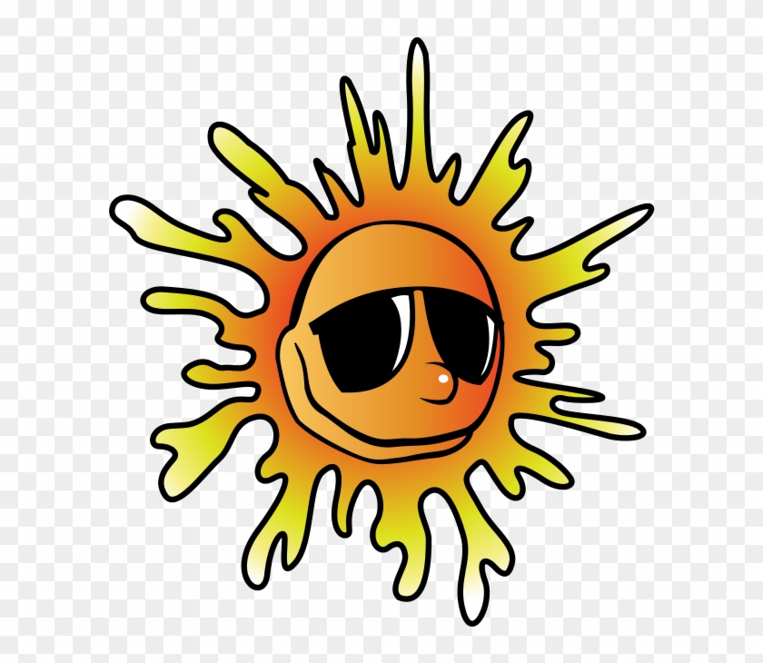 Kids Playing Summer Clipart Clipart - Sun With Glasses Png #836984