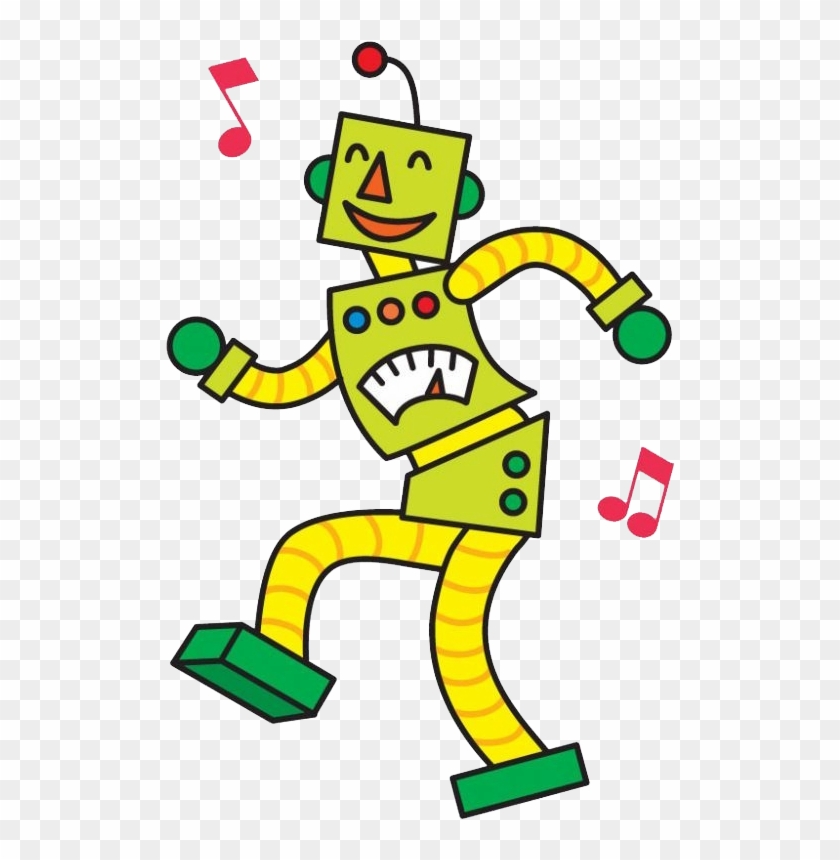 Disco Robot Dancer Cartoon - Robot Dancing Png - Free Transparent PNG  Clipart Images Download