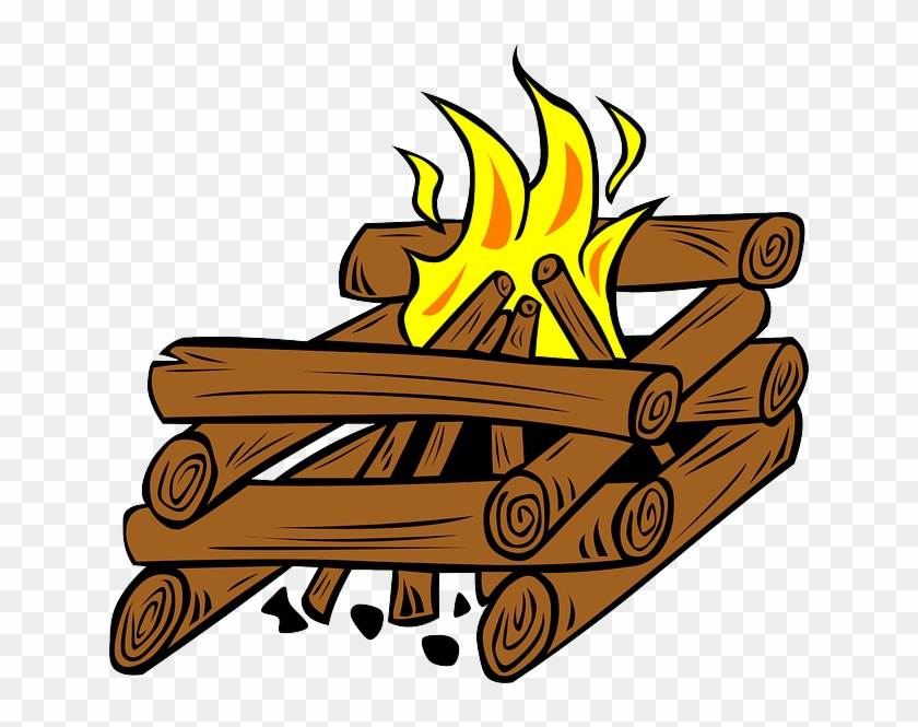 Bonfire Clipart House Fire - Log Cabin Fire #837063