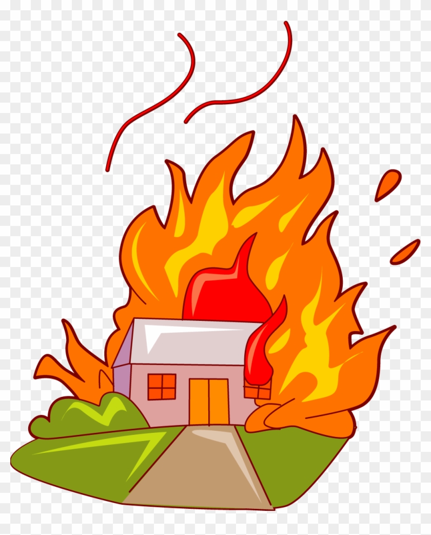 Burn Clipart School - Burning House Clip Art #837079