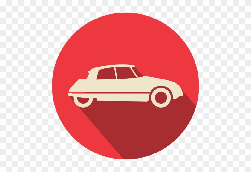 Red Circle Retro Car - Mail Icon #837082