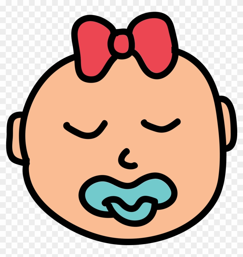 Sleeping Baby Girl Icon - Pacifier #837156