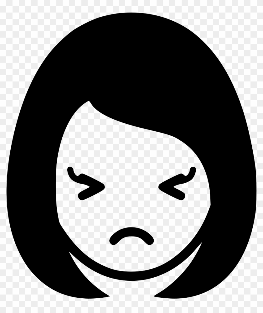 Free Download, Png And Vector - Sad Woman Face Icon #837160