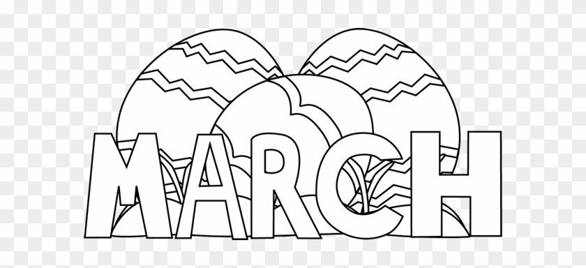 Easter Clipart March - March Black And White #837259