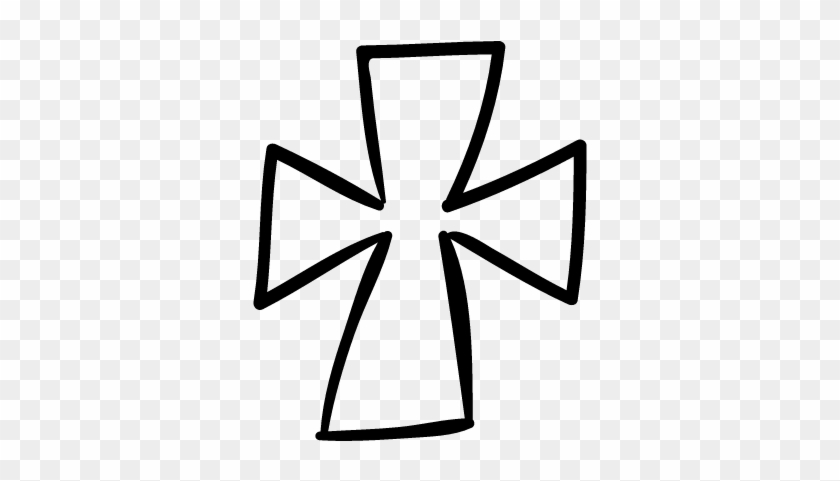 Religious Cross Hand Drawn Outline Vector - Rpz Valve Symbol #837276