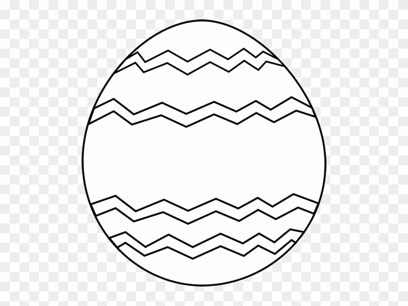 Black And White Zig Zag Easter Egg - Black And White Easter Egg Clip Art #837306