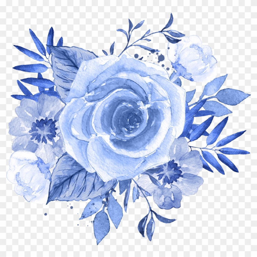 Blue Flower Watercolor Painting Clip Art - Watercolor Flower Blue Png #837895