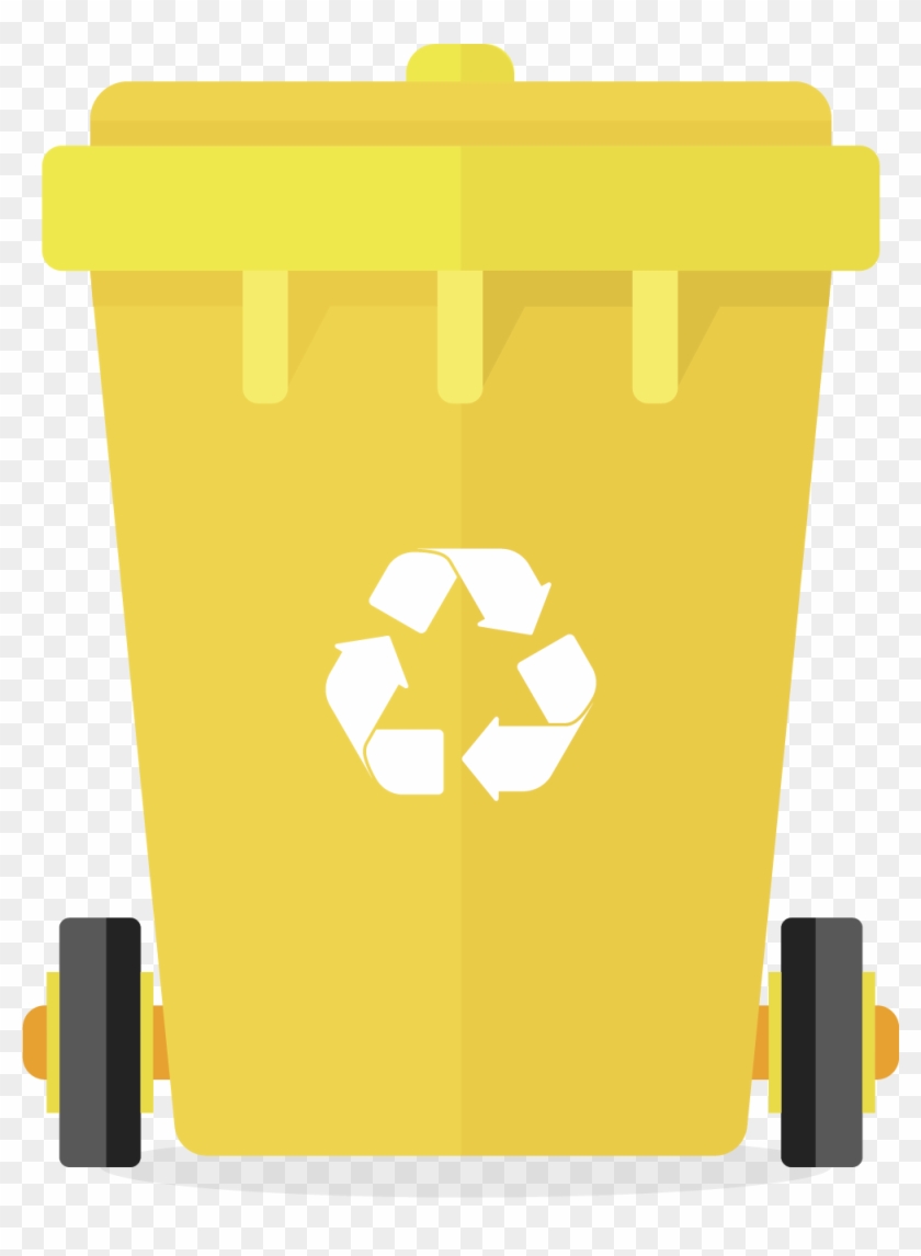 Paper Waste Container Logo - ถัง ขยะ สี เหลือง การ์ตูน #838133