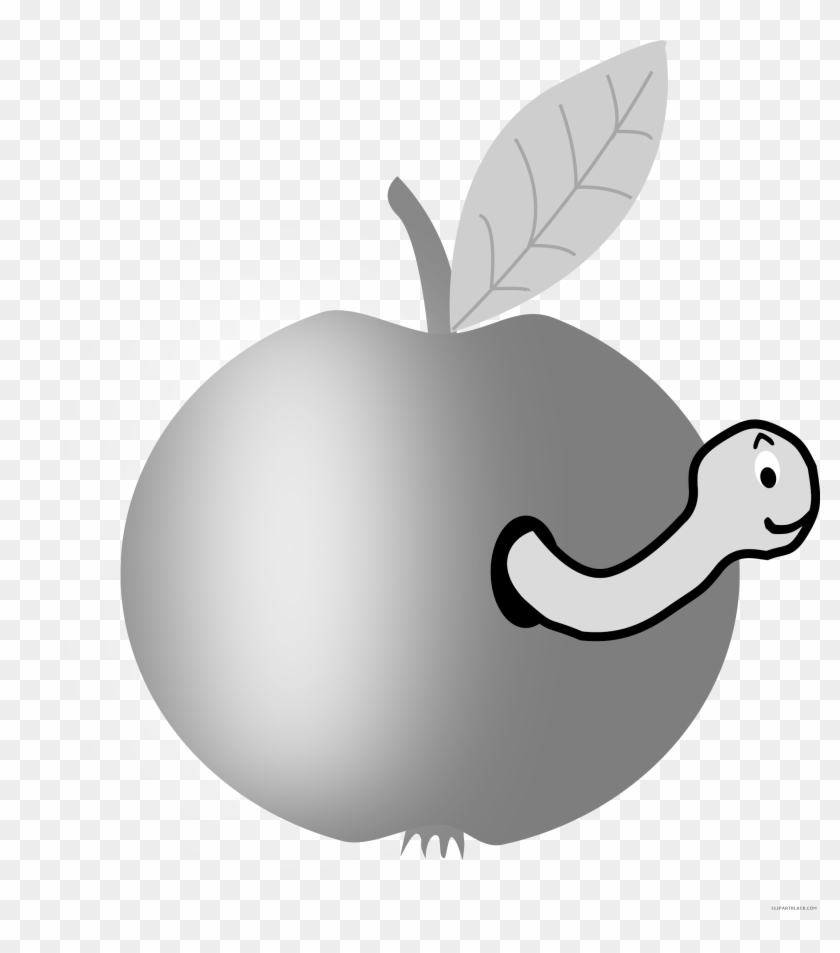 Apple With Worm Animal Free Black White Clipart Images - Hole In The Ozone Layer #838467