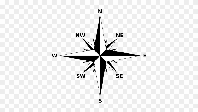 Black And White Compass Png Clipart Png Images - Draw A Compass On A Map #838507