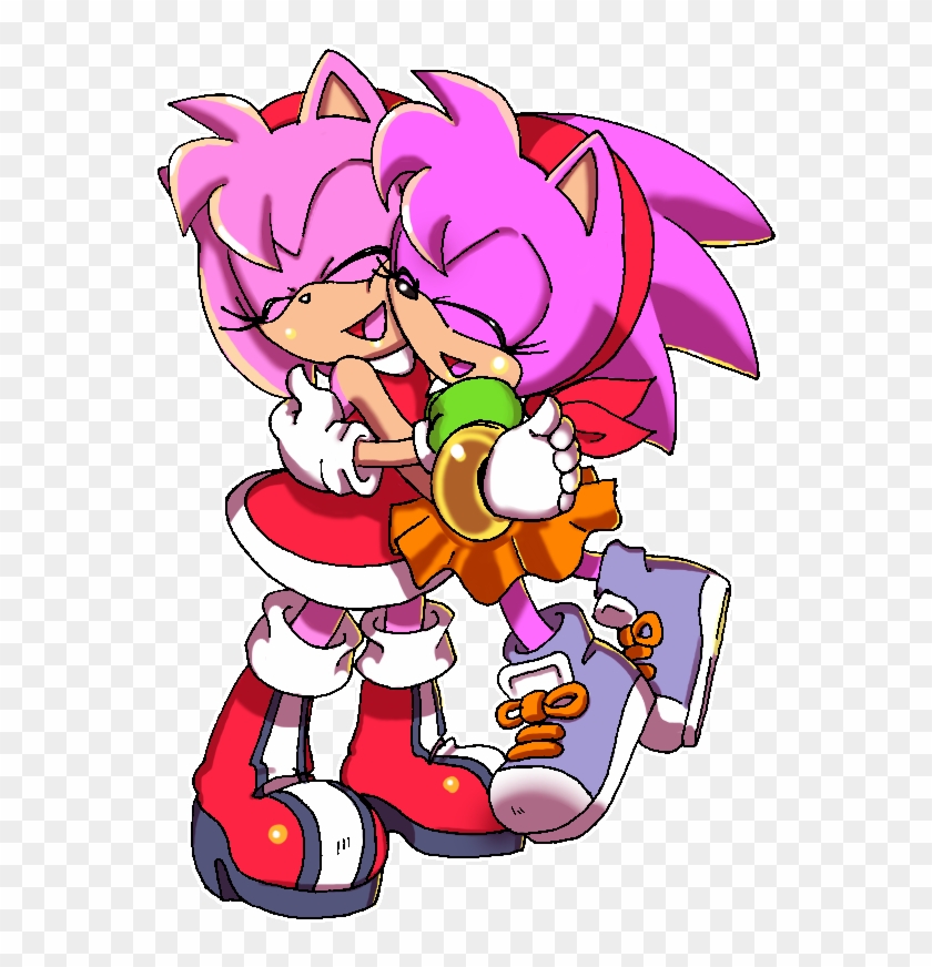 Amy Rose Wallpaper Possibly Containing Anime Titled - Classic Amy And Modern Amy #838609
