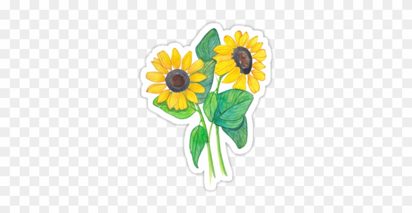 Deluxe Pictures Of Sunflowers To Draw Tumblr Stickers - Sunflower Stickers #838654
