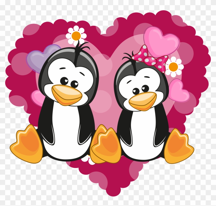 Penguin Cartoon Couple - Penguin Couples Clip Art #838719