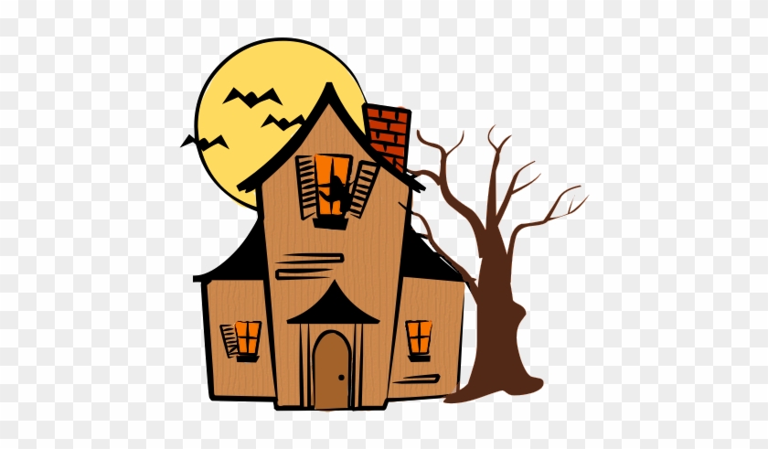 Halloween House Free Png Image - Haunted House Drawing Easy #838691