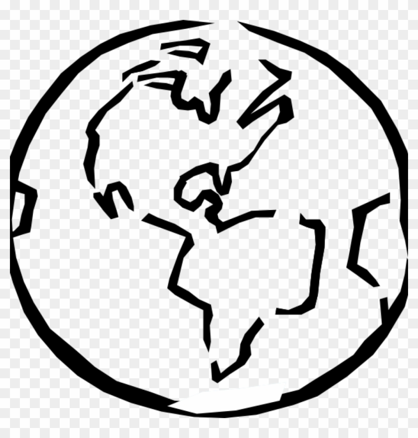 Earth Clipart Black And White Panda Free Images - Globe Black And White Transparent #838790