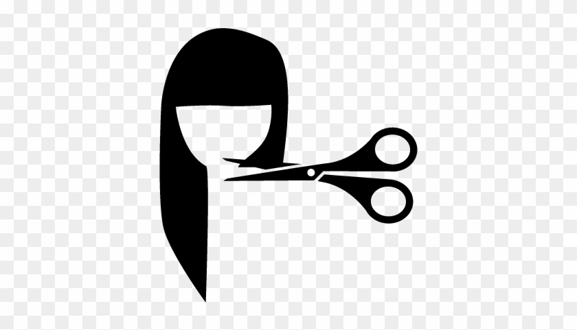 Female Hair Cut With Scissors Vector - Tijeras Corte De Pelo #838864