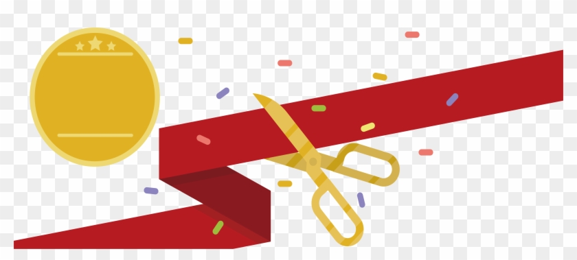 Scissors Cutting Ribbon - Ribbon Cutting Png #838882