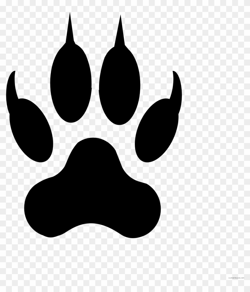 Tiger Footprint Animal Free Black White Clipart Images - Footprint Of Lion #838897