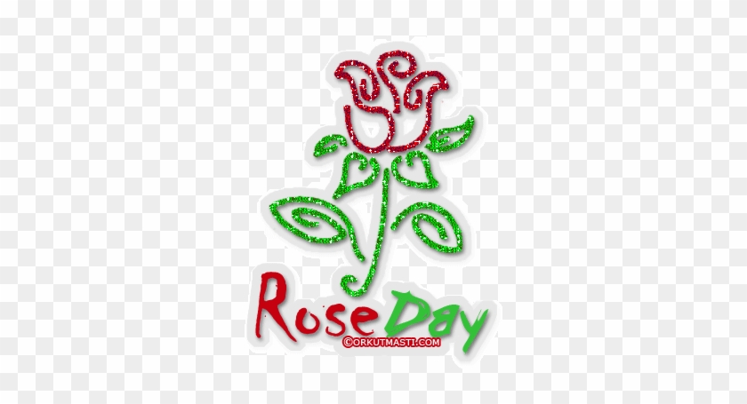 Rose Day Wishes Rose Bud Glitter - Rose Day Gif Download #839101