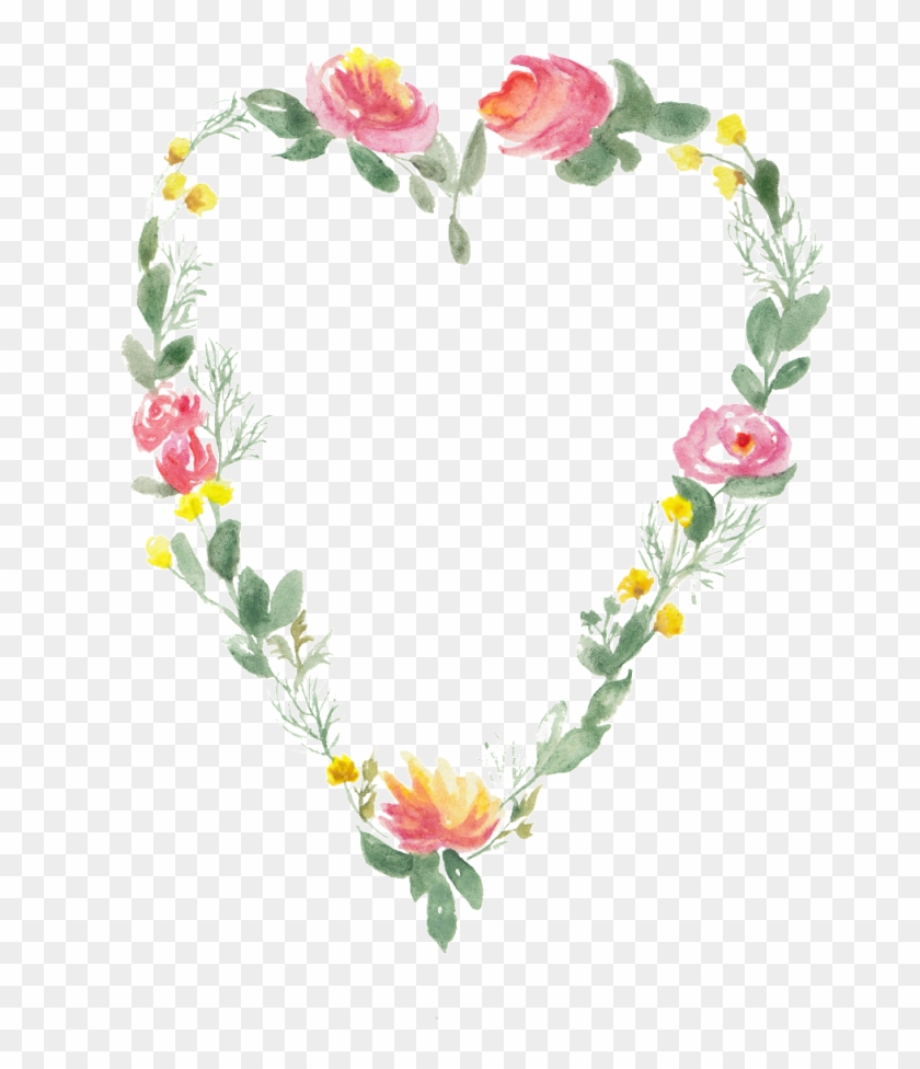 Corona De Flores En Forma De Corazon De San Valentín - Wreath #839370