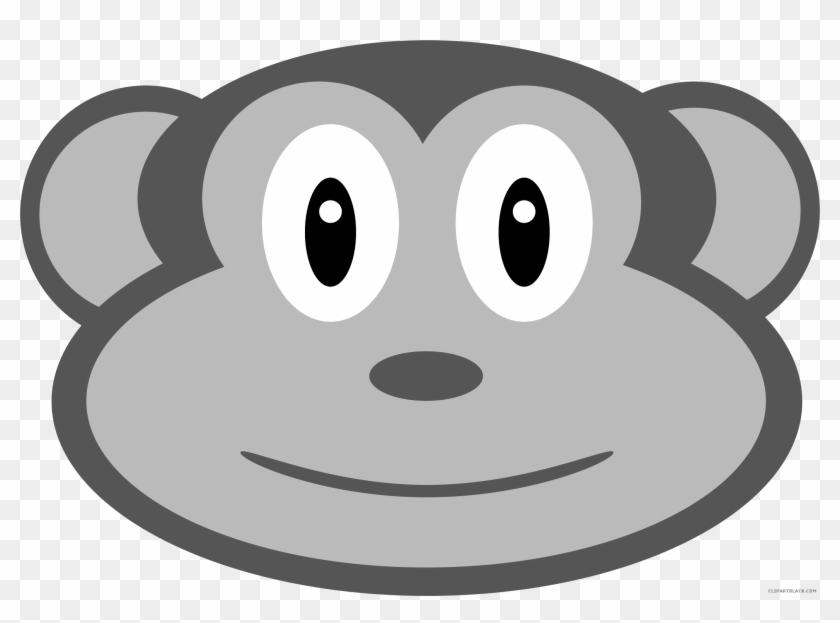 Monkey Face Animal Free Black White Clipart Images - Cartoon #839523