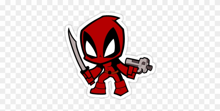 Deadpool Chibi Art By Everlander - Deadpool Sticker #839618