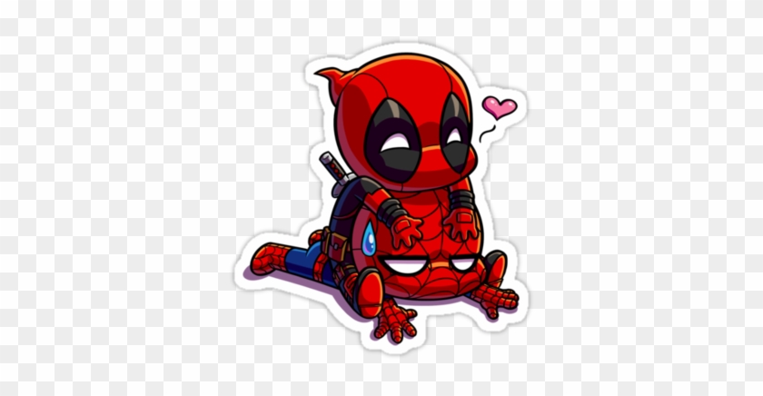 Spideypool Sticker - Cute Spiderman And Deadpool #839637