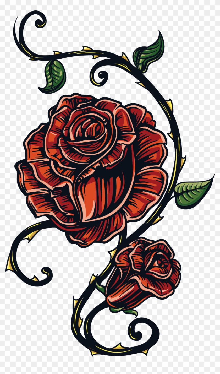 United States T-shirt Flower - Tattoo Rose Png #839697