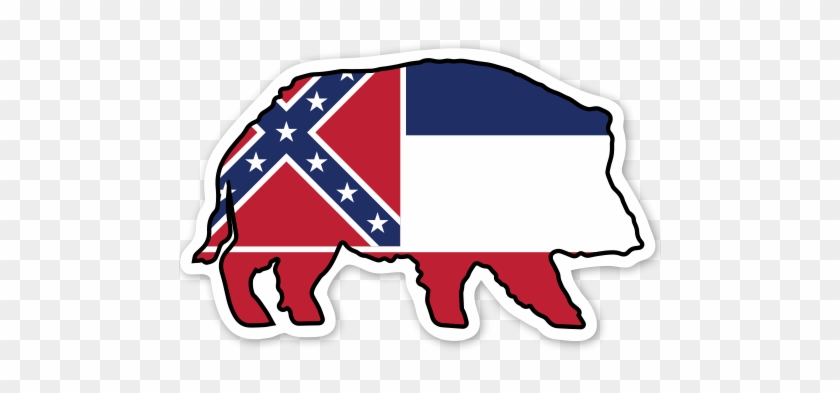 Mississippi Boar Sticker - Flag Of Mississippi #839717