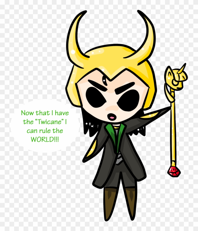 Loki And His Twicane By Blueyedred - Cartoon #839893
