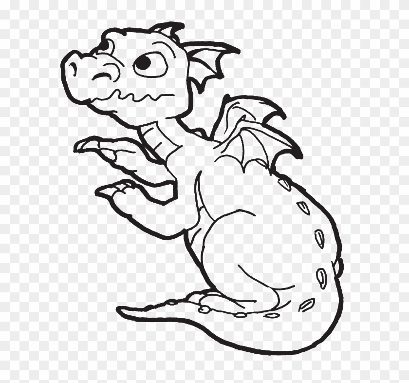 A New Born Baby Dragon Coloring Pages - Easy Dragon Coloring #840029