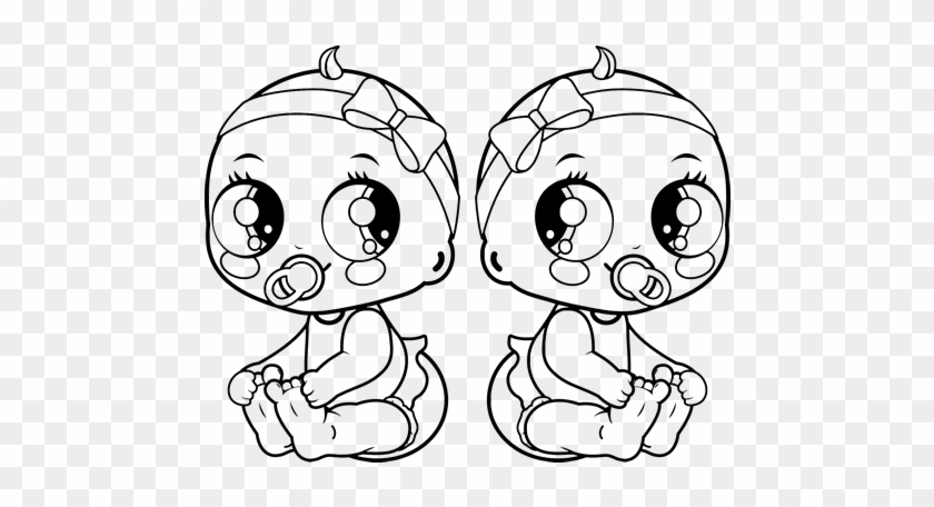 Female Twins Coloring Page - Baby Girl Coloring Pages #840060