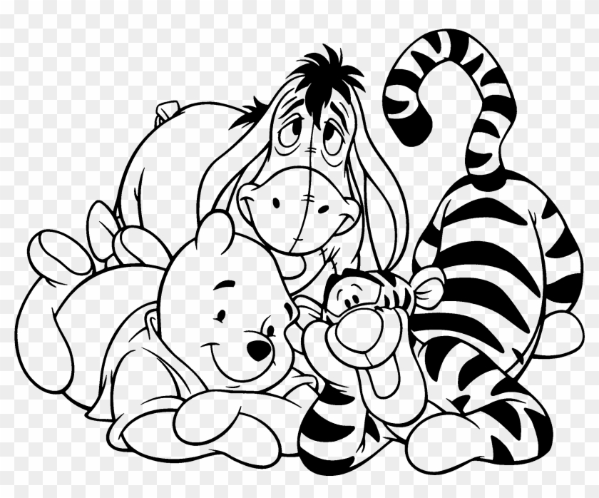 classic winnie the pooh clipart black and white