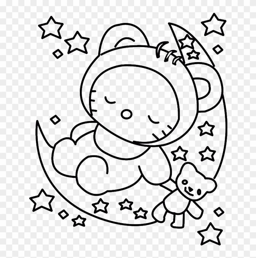 Hello Kitty Sleeping Colouring Pages - Best Hello Kitty Coloring Pages #840093