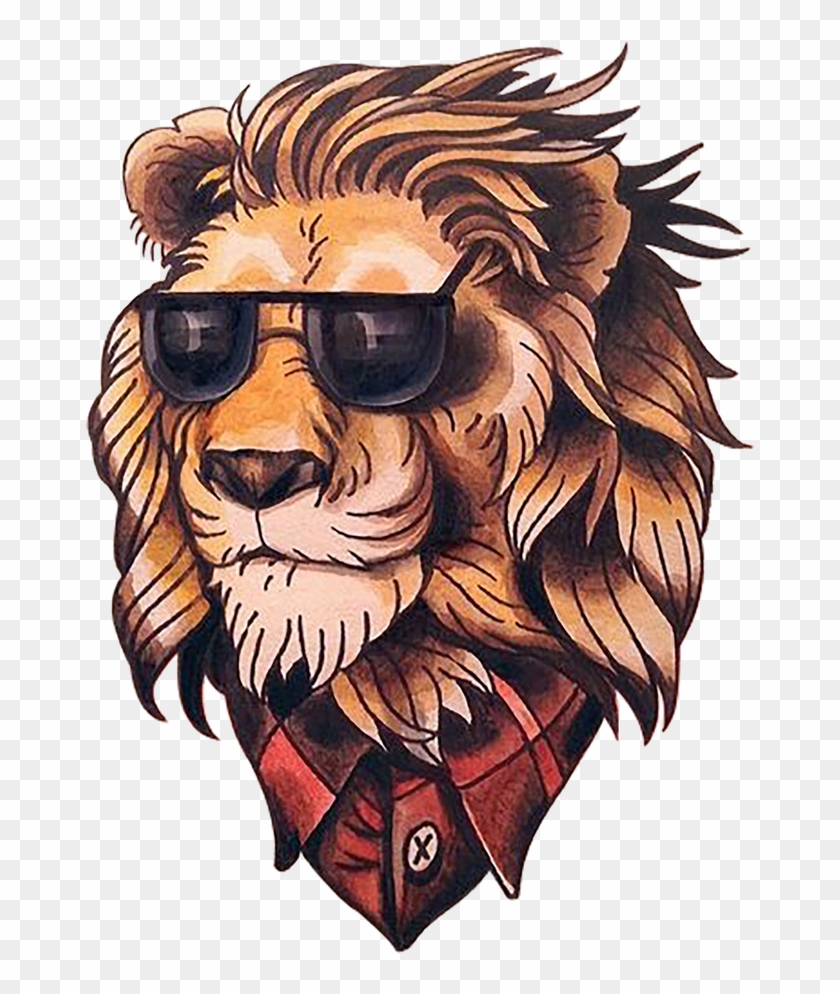 Lion Old School Flash New School - Traditional Tattoo Brown Bear - Free  Transparent PNG Clipart Images Download