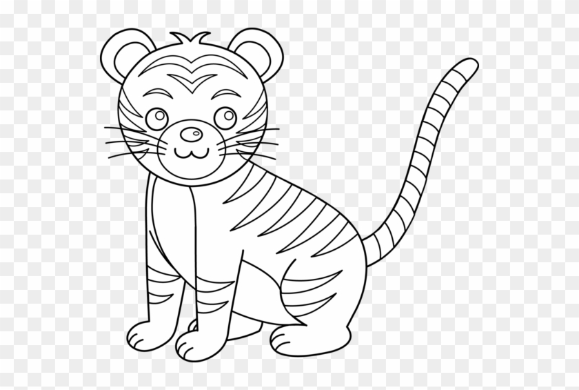 White Tiger Clipart - Tiger Clipart Black And White #840138